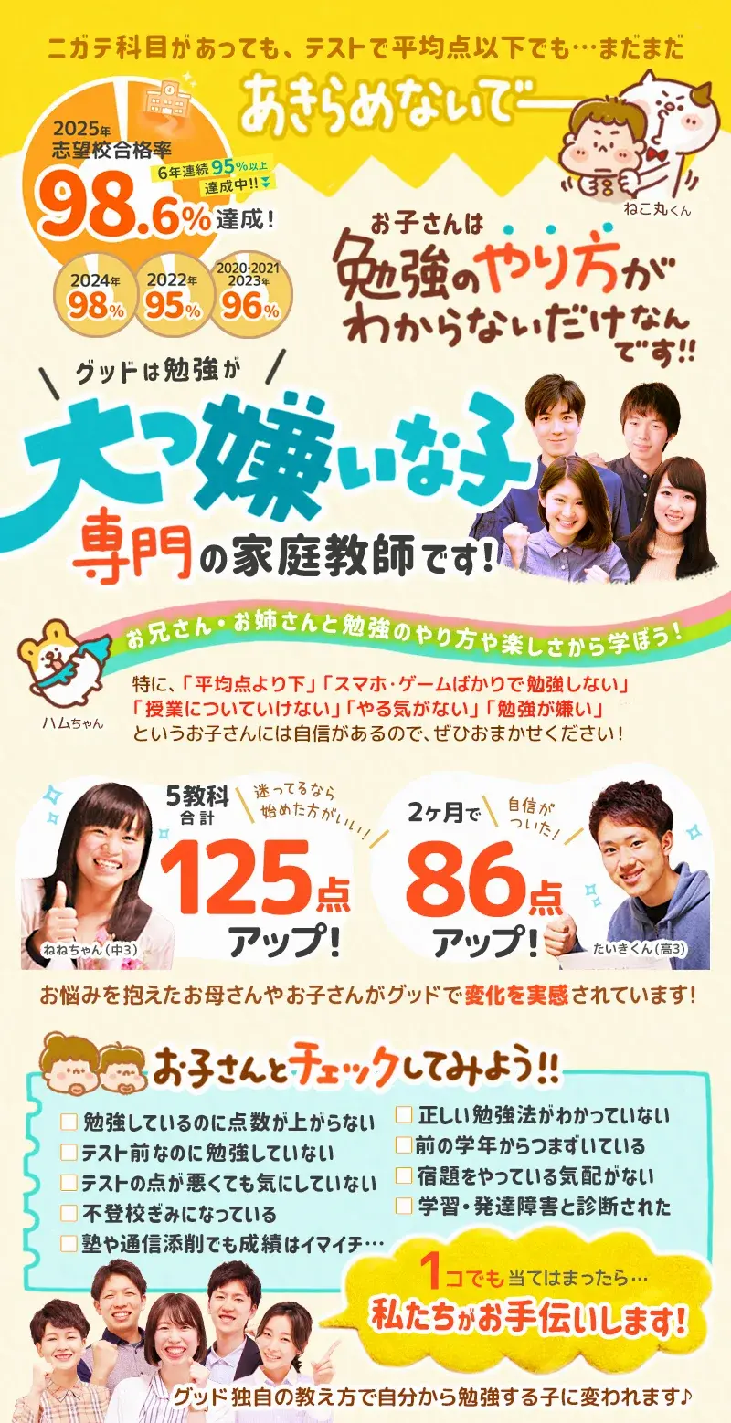 勉強が大っ嫌いな子専門の家庭教師